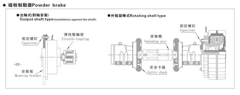 磁粉制動器安裝方式，磁粉制動器廠家常用7種方式